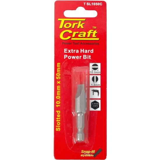 S/d Power Bit 10mmx50mm Slotted 1/cd